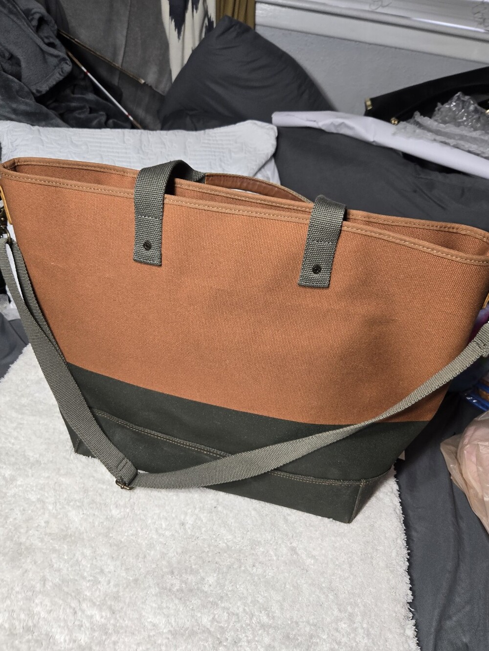LL Bean Large Canvas Tote Like New Condition